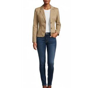 Aritzia Talula beige light brown long sleeves short cut blazer jacket